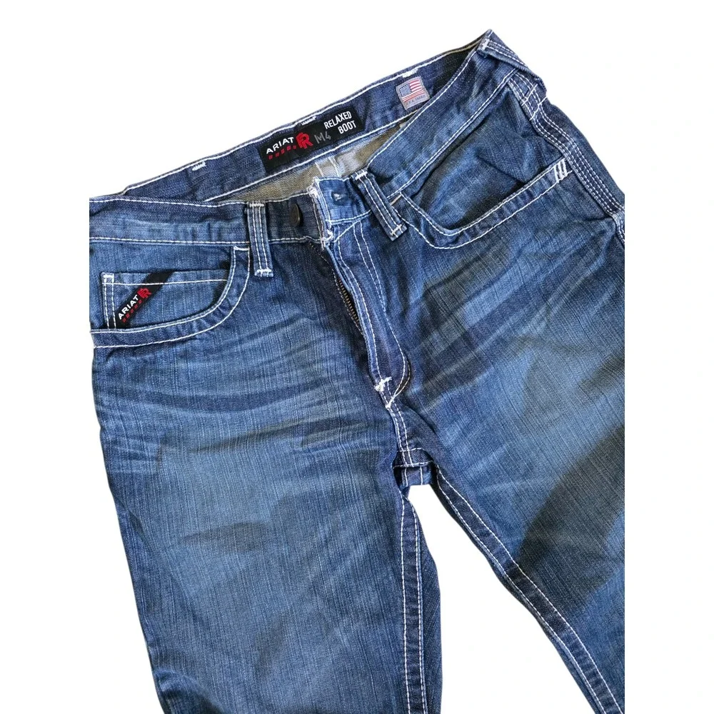 Ariat M4 Relaxed Boot Cut FR Jeans Mens 31x30 Blue Flame Resistant CAT 2 Denim